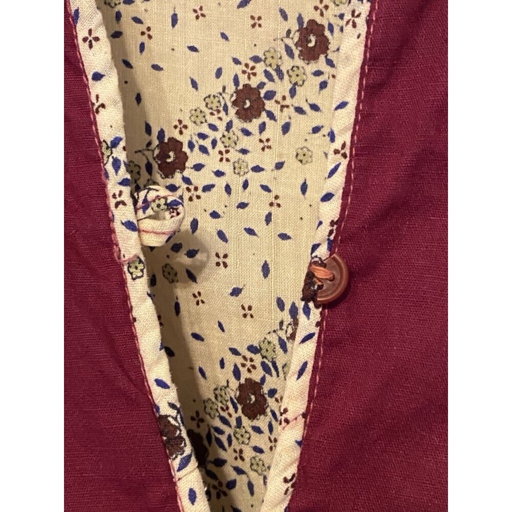 Women's M Maroon Long Sleeve Cotton Pakistani Indian Style Dress Punjabi Party - Picture 4 of 13